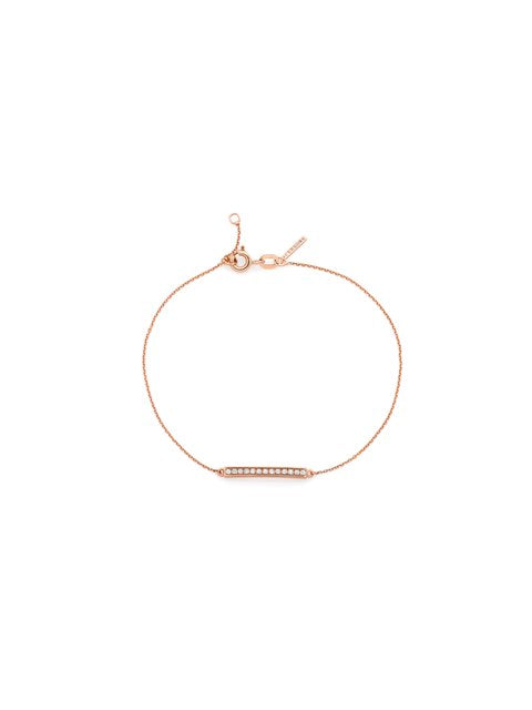 18ct rose gold diamond bar bracelet