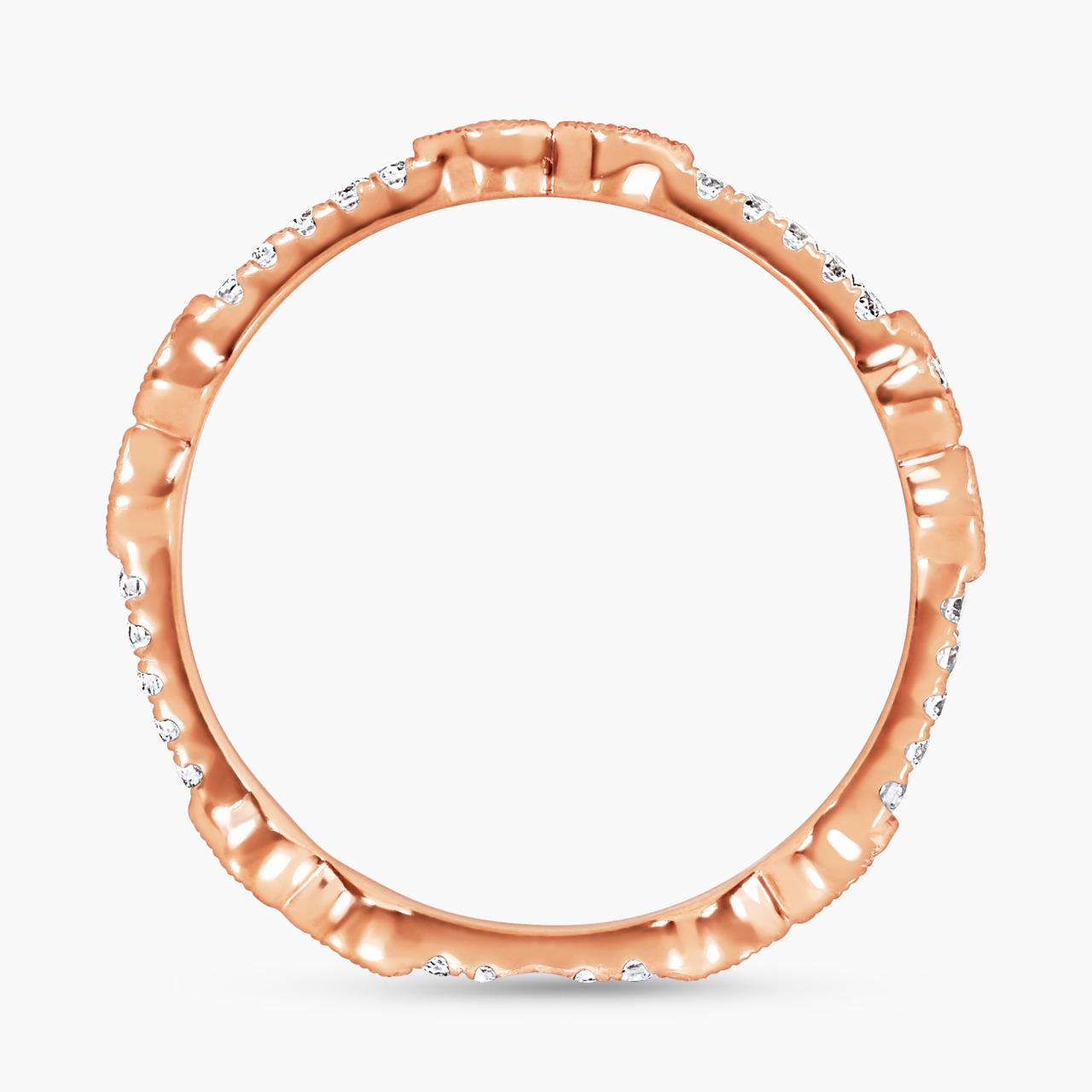 18ct rose gold diamond set stacking rings