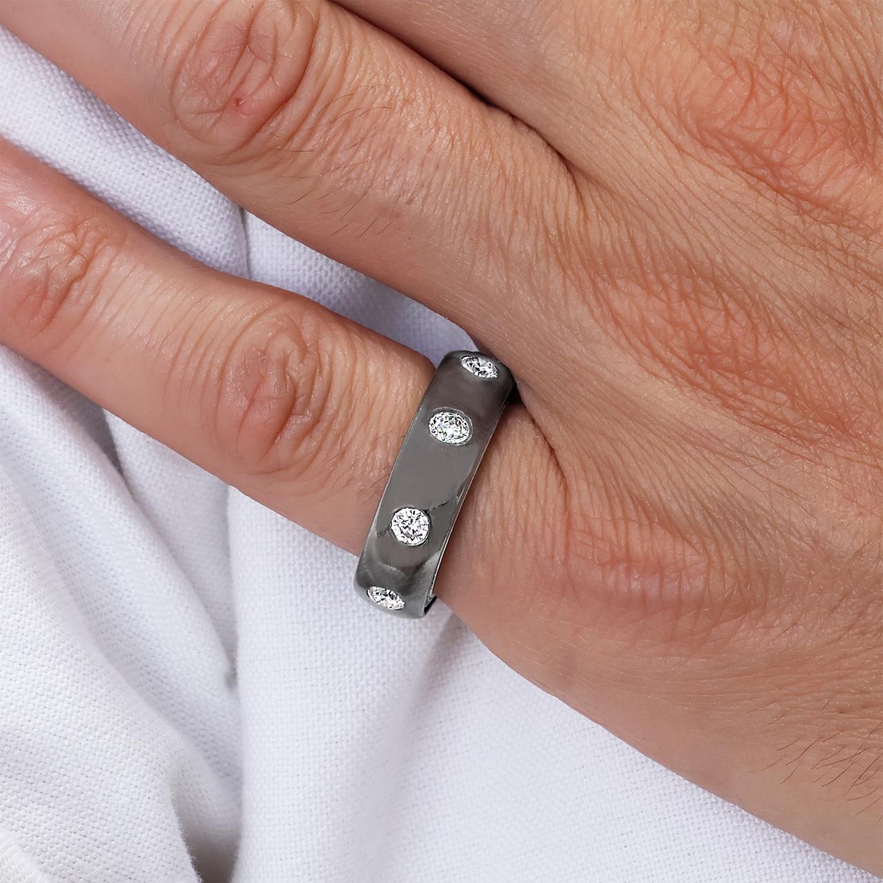 18ct Two Tone Diamond Men’s Ring