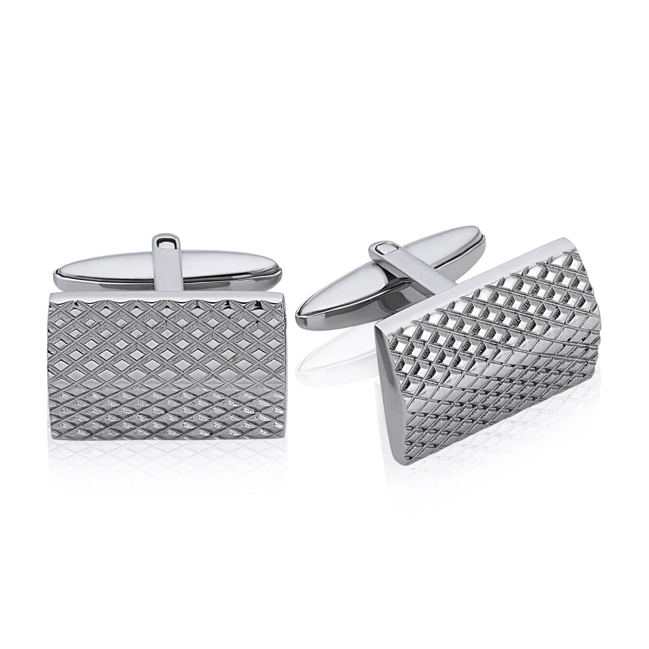 Stainless Steel Cufflinks with ridged feature