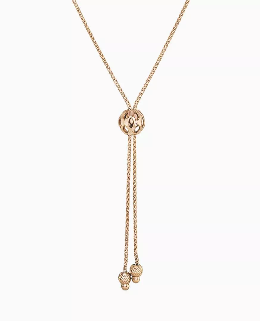 18ct rose gold 42cm trace chain necklace