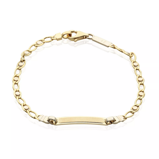 18ct yellow and white gold ID baby bracelet