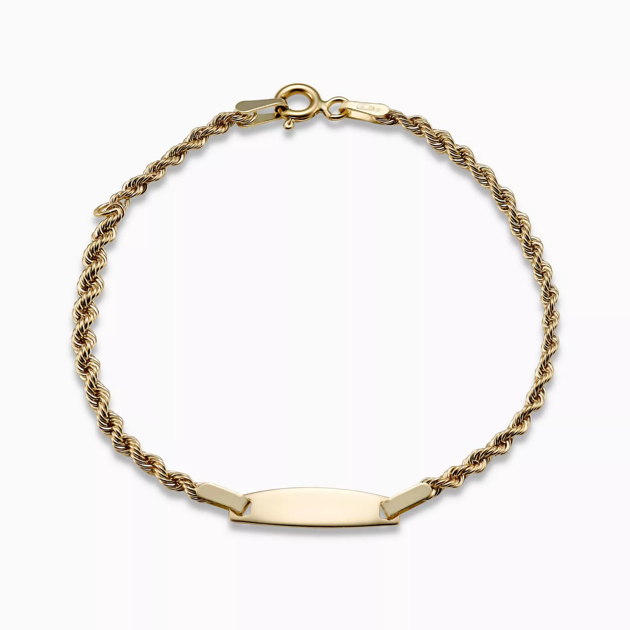 18ct yellow gold ID tag baby bracelet