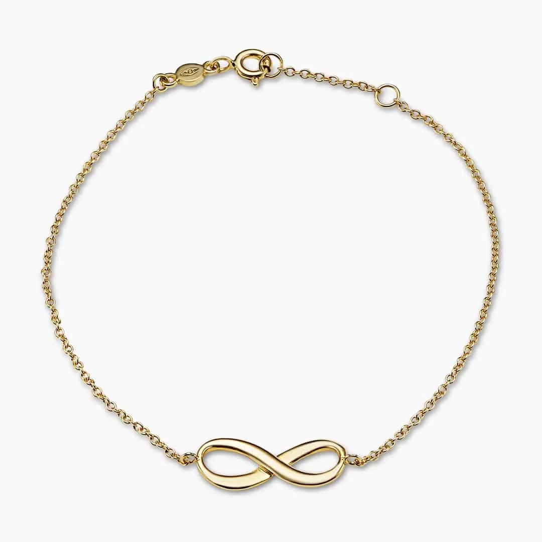18ct yellow gold infinity bracelet