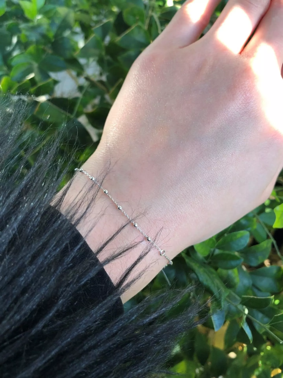 18ct white gold cross rosary beads bracelet