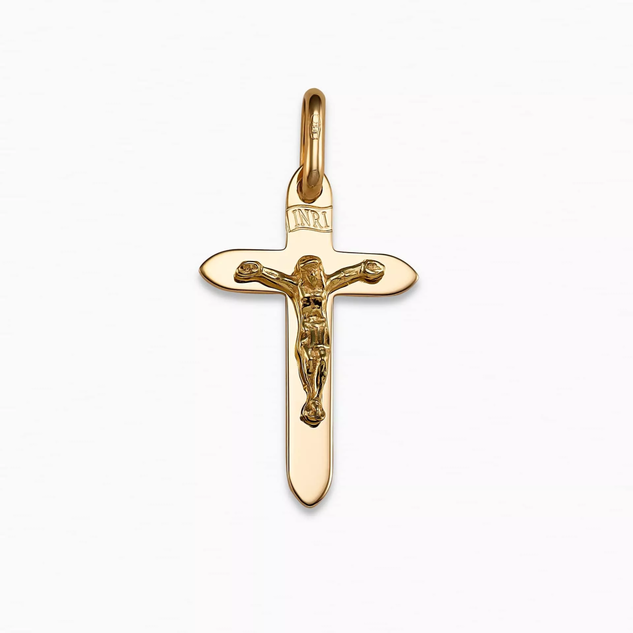 18ct yellow gold crucifix pendant