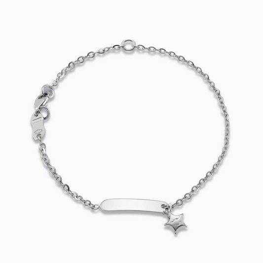 18ct white gold ID star bracelet