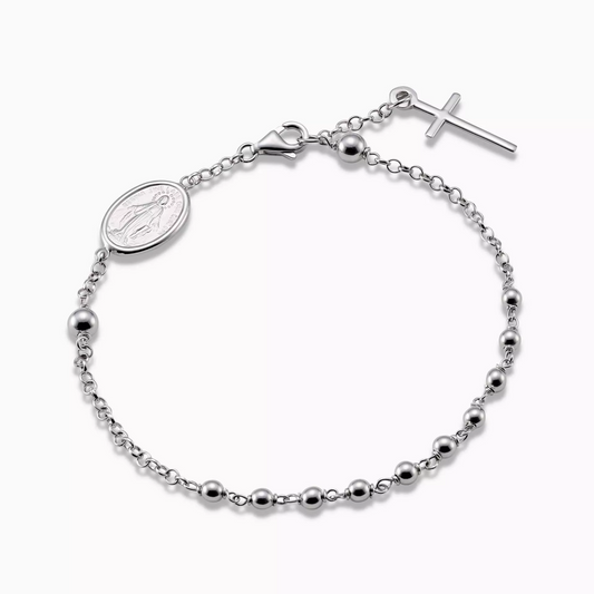 18ct white gold rosary bracelet