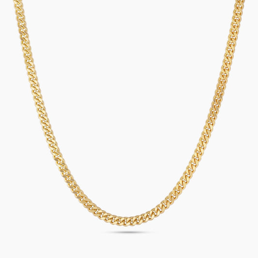 18ct yellow gold 50cm fine flat curb link chain