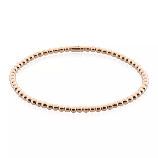 18ct rose gold stretch ball bracelet