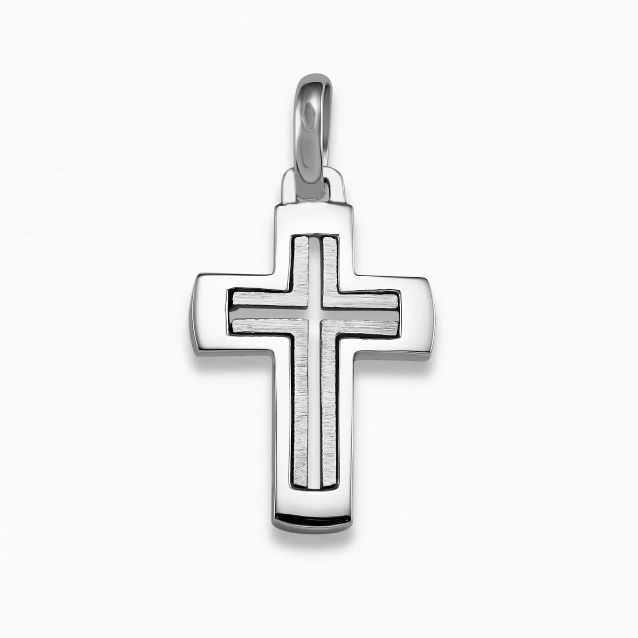 18ct white gold cross pendant