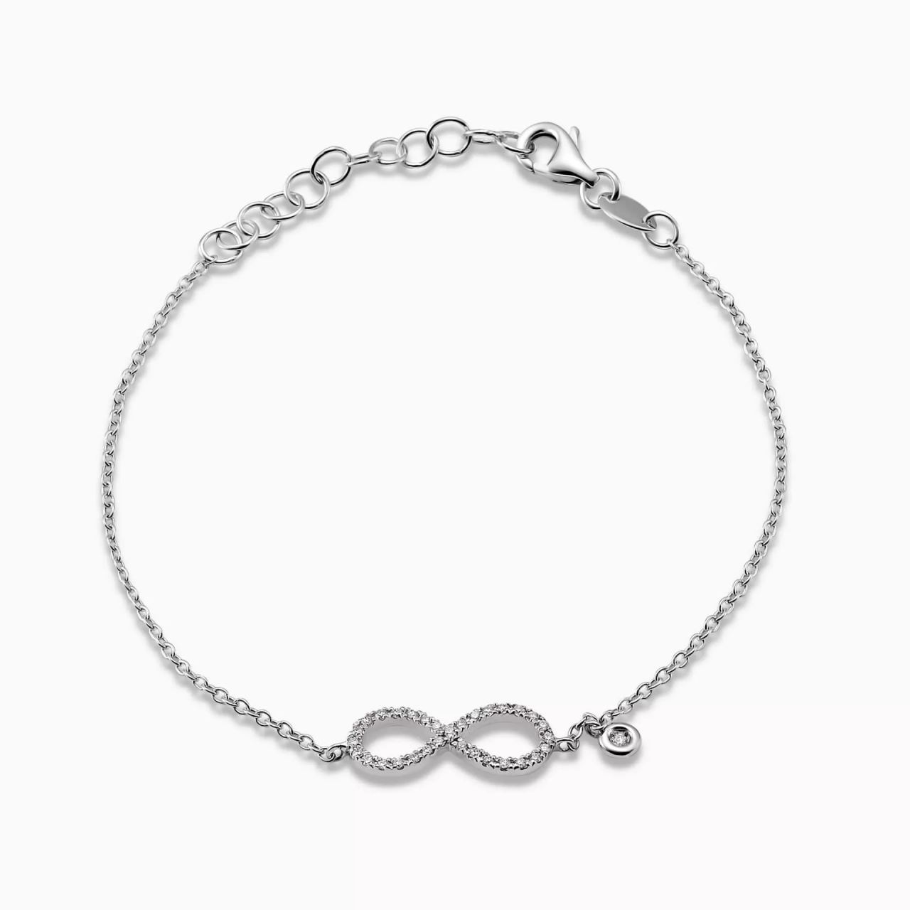 18ct white gold diamond infinity bracelet