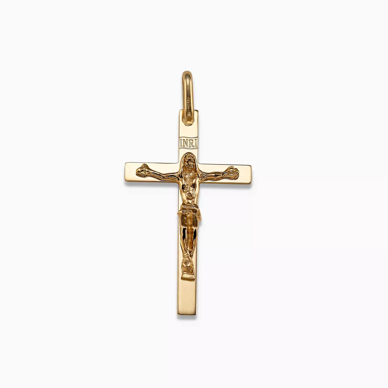 18ct yellow gold cross crucifix pendant