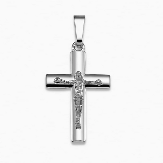 18ct white gold cross crucifix pendant