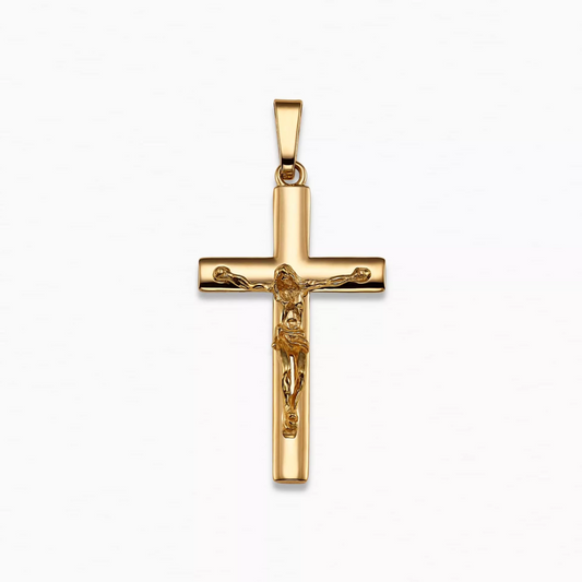 18ct yellow gold cross crucifix pendant
