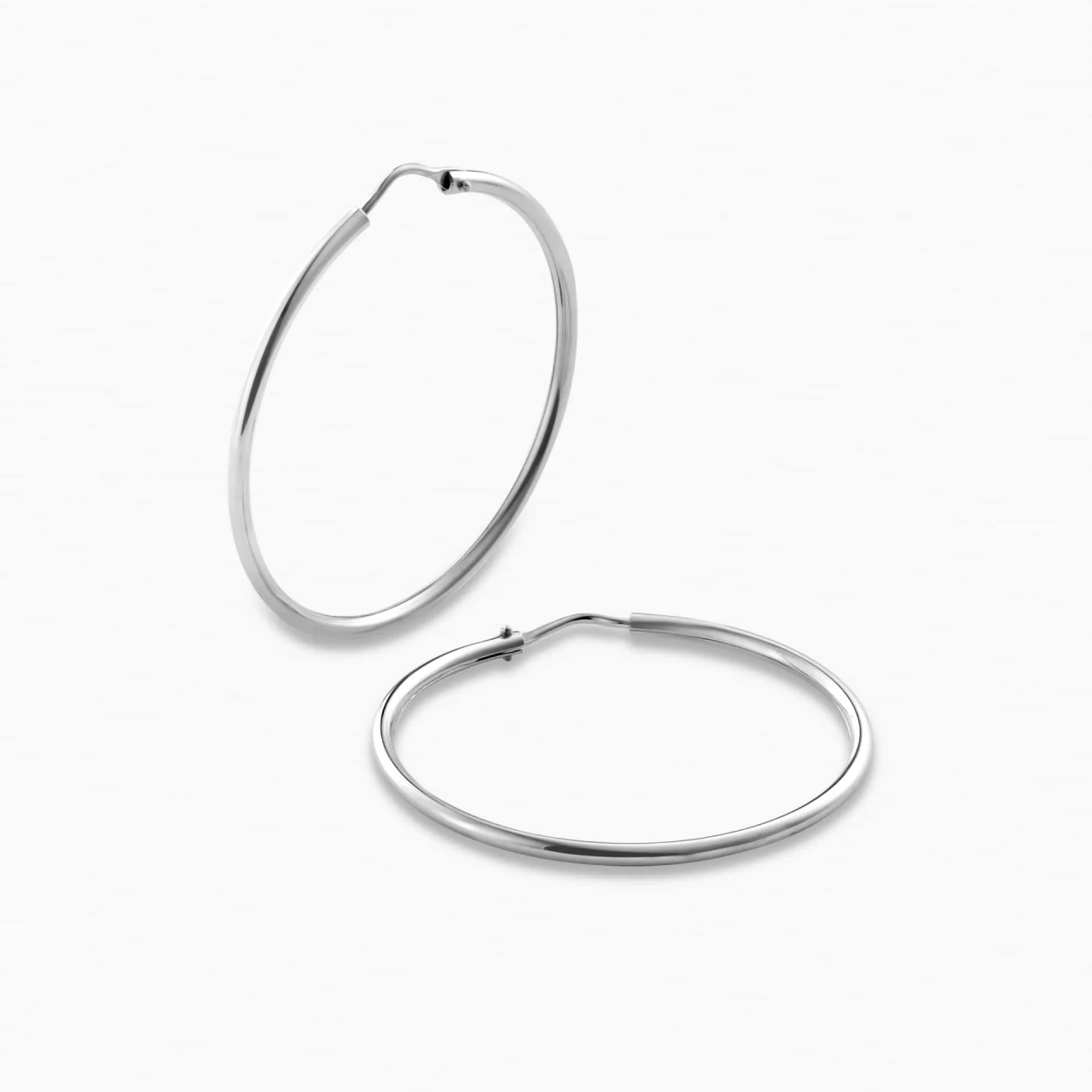 18ct white gold hoop earrings 30mm