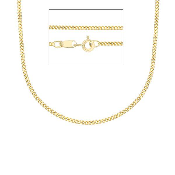 18ct yellow gold 50cm fine flat curb link chain