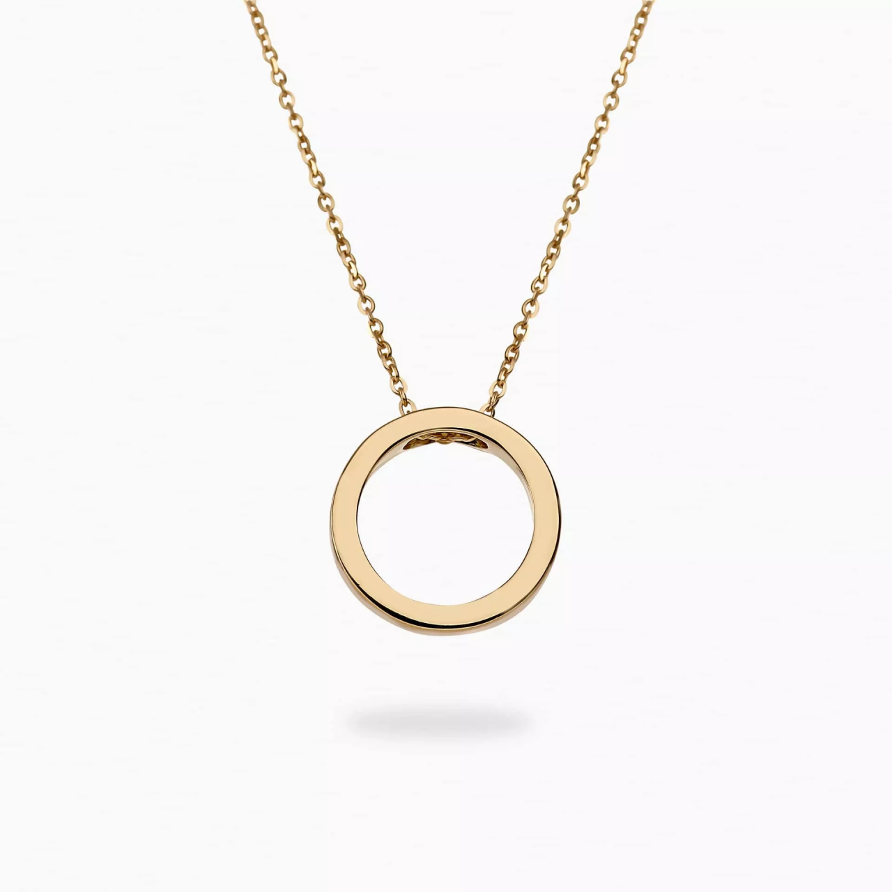 18ct yellow gold open circle necklace