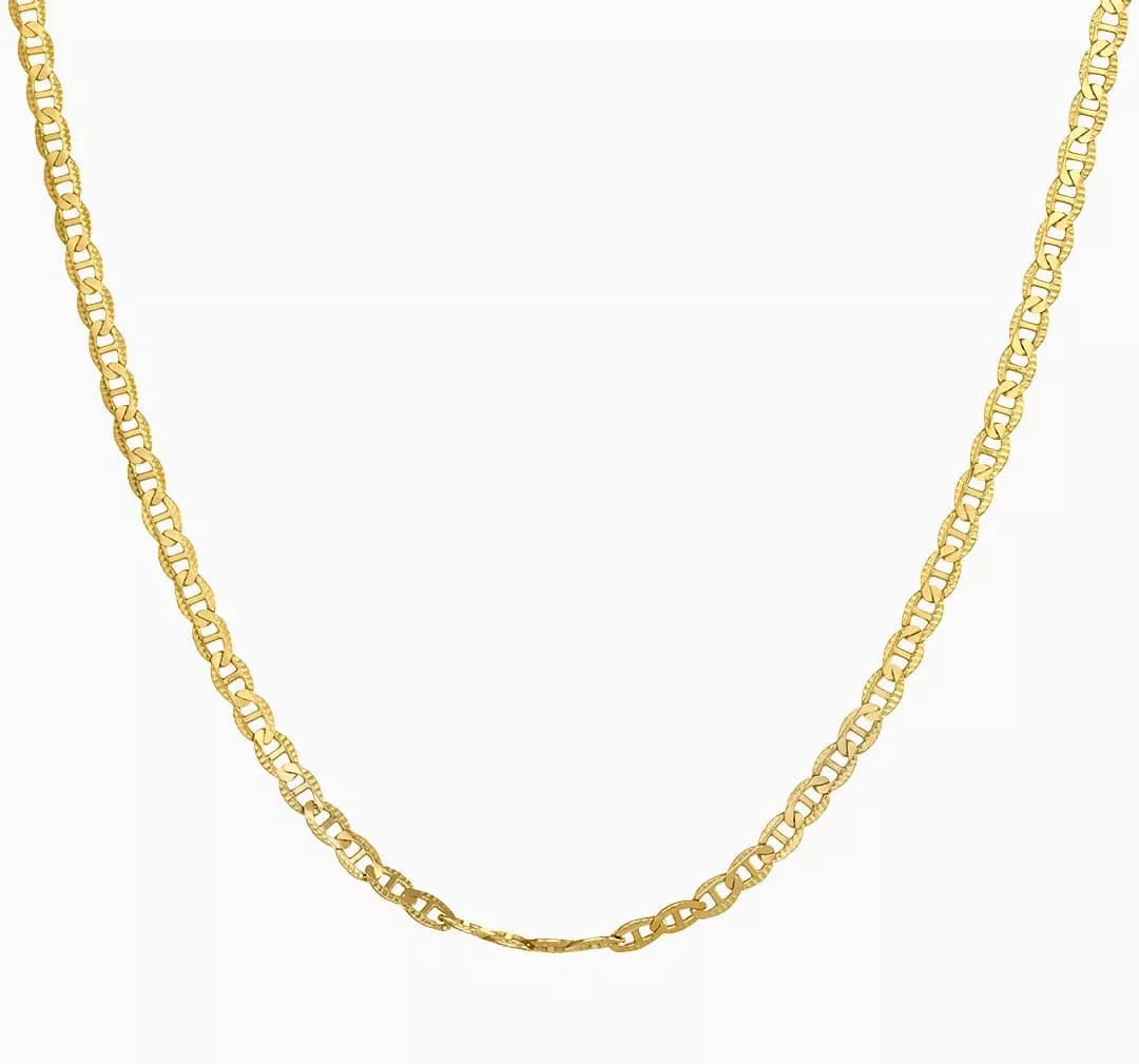 18ct yellow gold 50cm fancy link chain