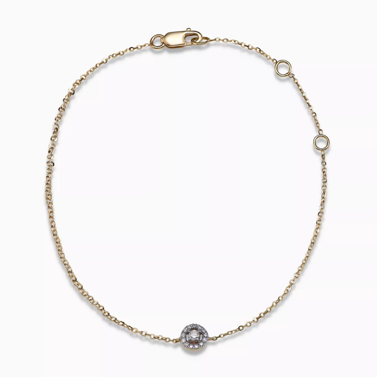 18ct yellow gold round cluster diamond bracelet
