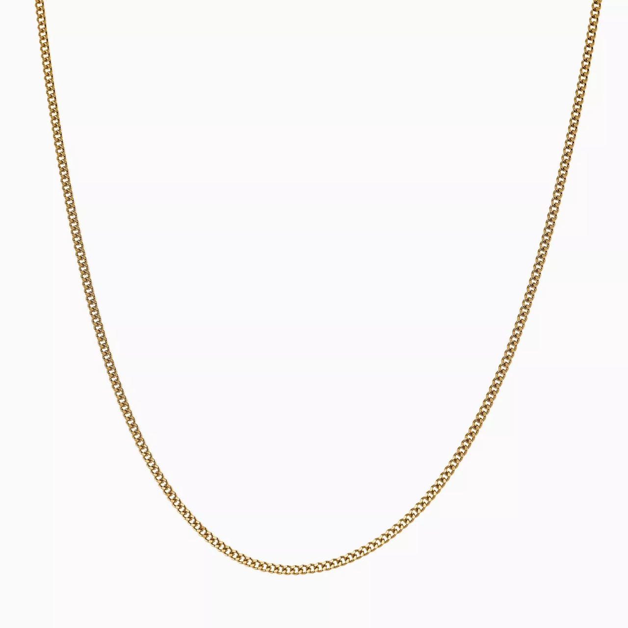 18ct yellow gold 60cm fine curb link chain with spring ring clasp