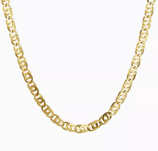 18ct yellow gold 50cm flat curb link chain