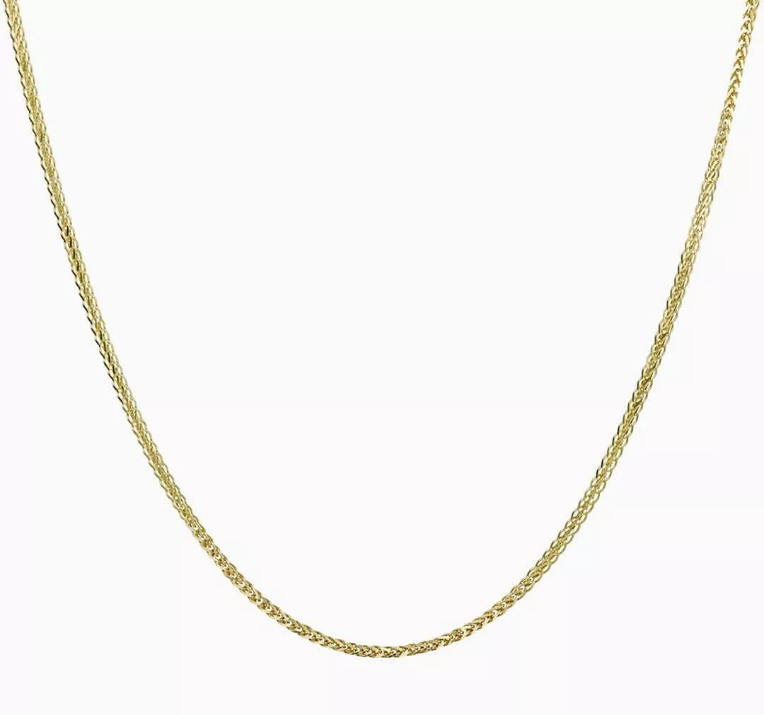 18ct yellow gold 50cm fine wheat chain with spring ring clasp