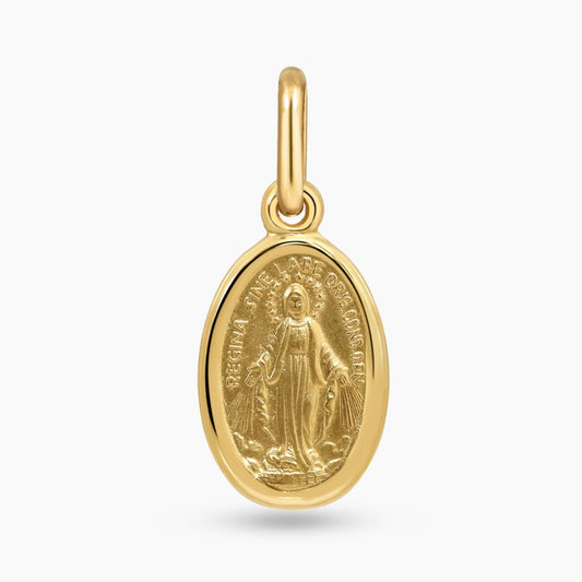 18ct yellow gold “Miraculous” oval medal pendant