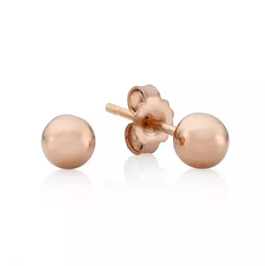 18ct rose gold 6mm ball stud earrings