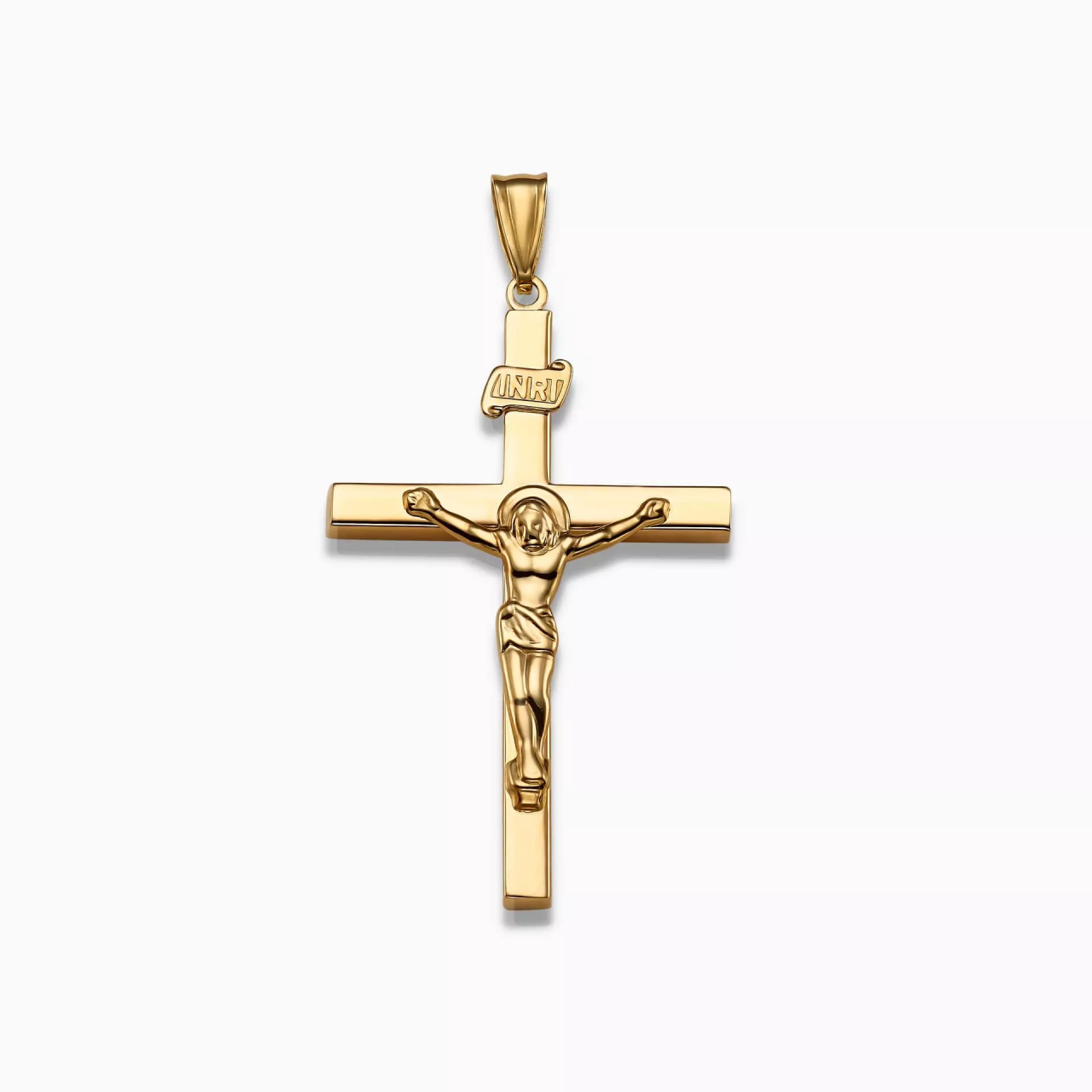 18ct yellow gold large hollow crucifix pendant – House of Cerrone