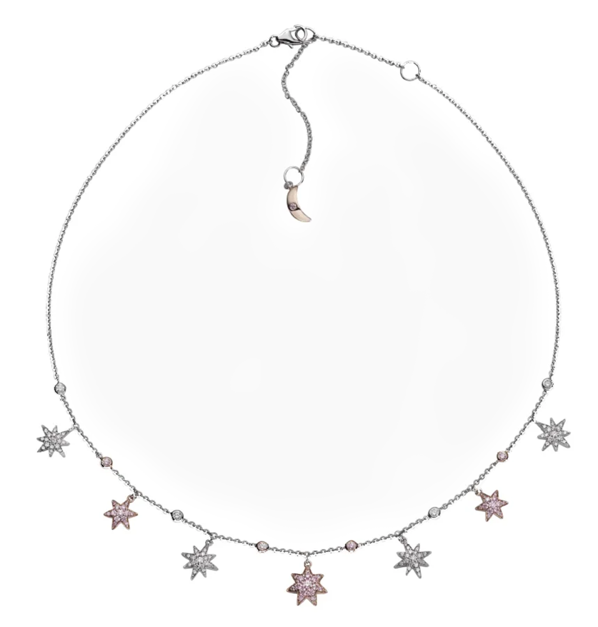 The Pink Starlet- 18ct white and rose gold Australian pink diamond necklace