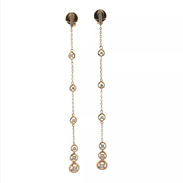18ct rose gold 0.23ct diamond drop earrings