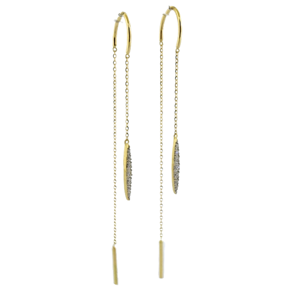 18ct yellow gold diamond drop earrings