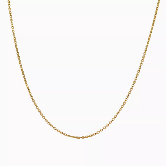 18ct yellow gold adjustable diamond cut trace chain with heart charm