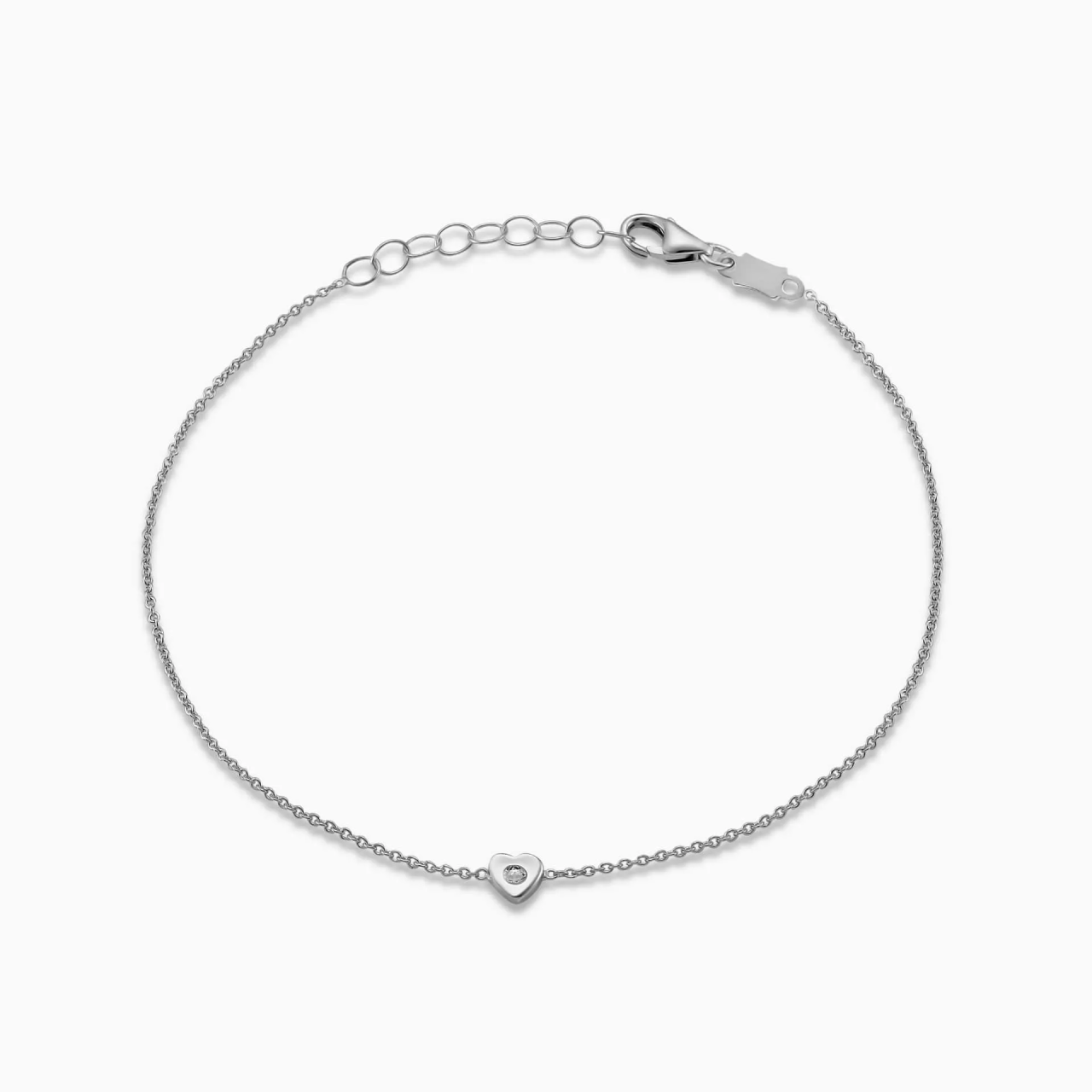 18ct white gold heart cubic zirconia bracelet