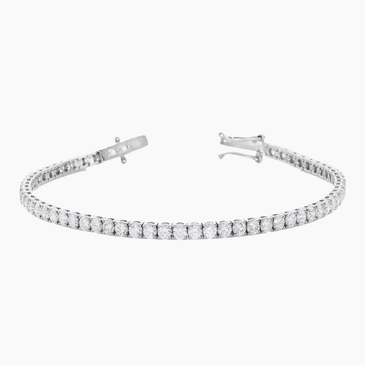 18ct white gold 51=7.60ct round brilliant cut diamond tennis bracelet
