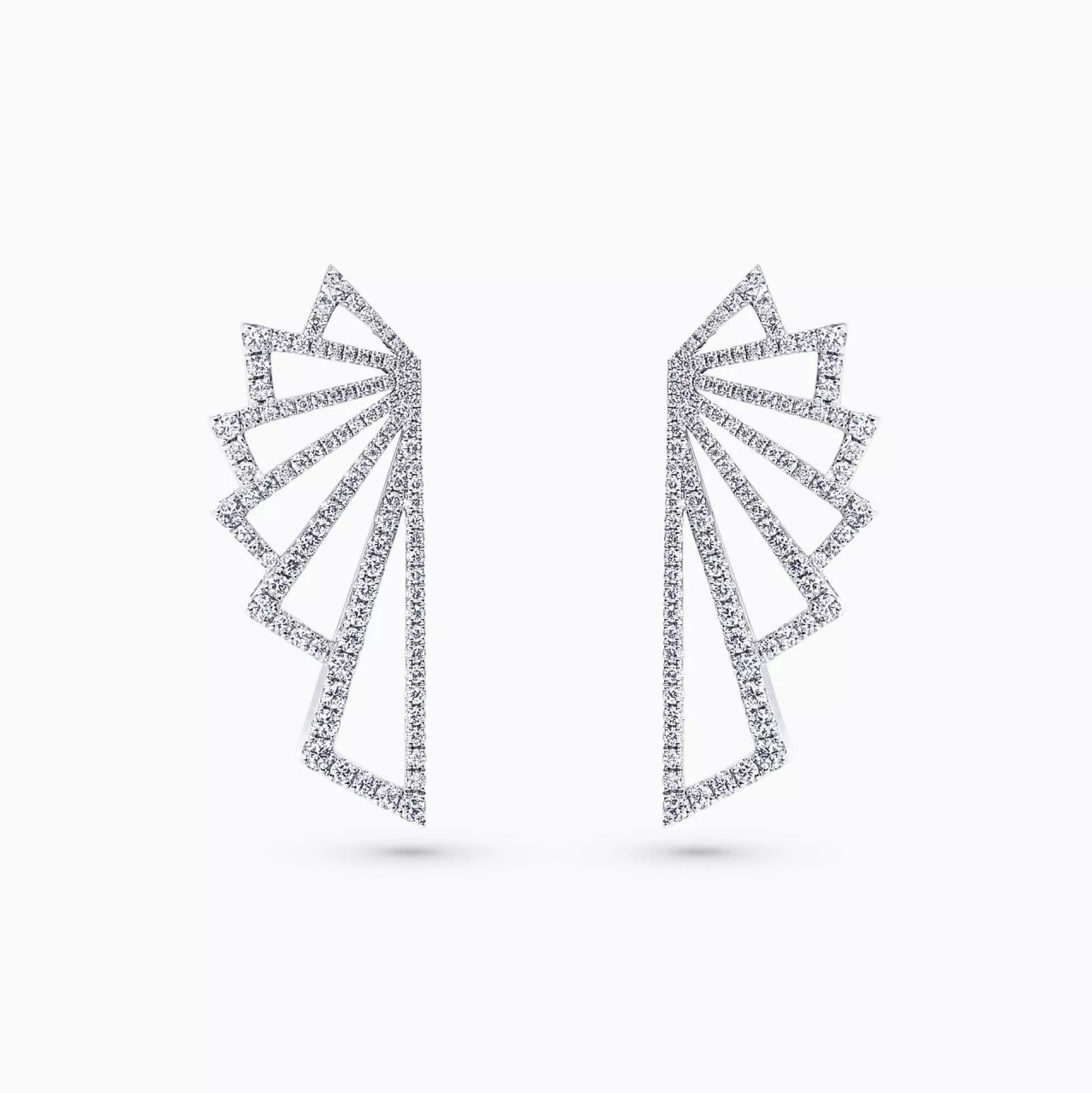 18ct white gold diamond wing earrings