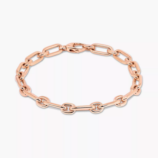 18ct rose gold paperclip link bracelet