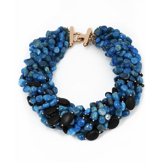Onyx and apatite beaded necklace