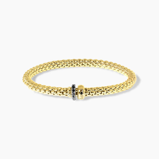 18ct white & yellow gold black diamond “Fope” bracelet