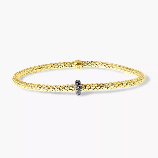 18ct yellow & white gold black diamond Fope bracelet