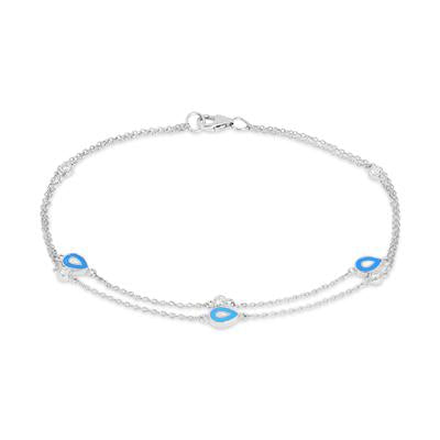 18ct white gold diamond 'evil eye' bracelet