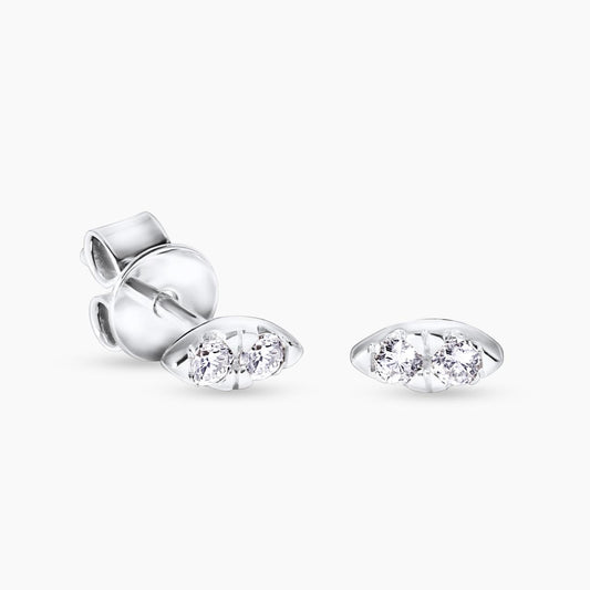 18ct white gold 4=0.10ct round brilliant cut diamond stud earrings