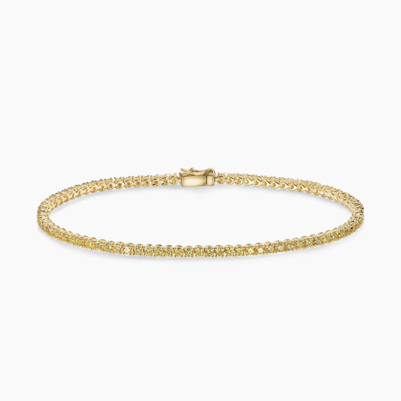 18ct yellow gold fancy yellow diamond tennis bracelet