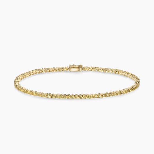 18ct yellow gold fancy yellow diamond tennis bracelet