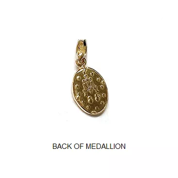18ct yellow gold Extra Small “Miraculous” oval medal pendant