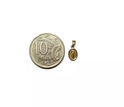 18ct yellow gold Extra Small “Miraculous” oval medal pendant