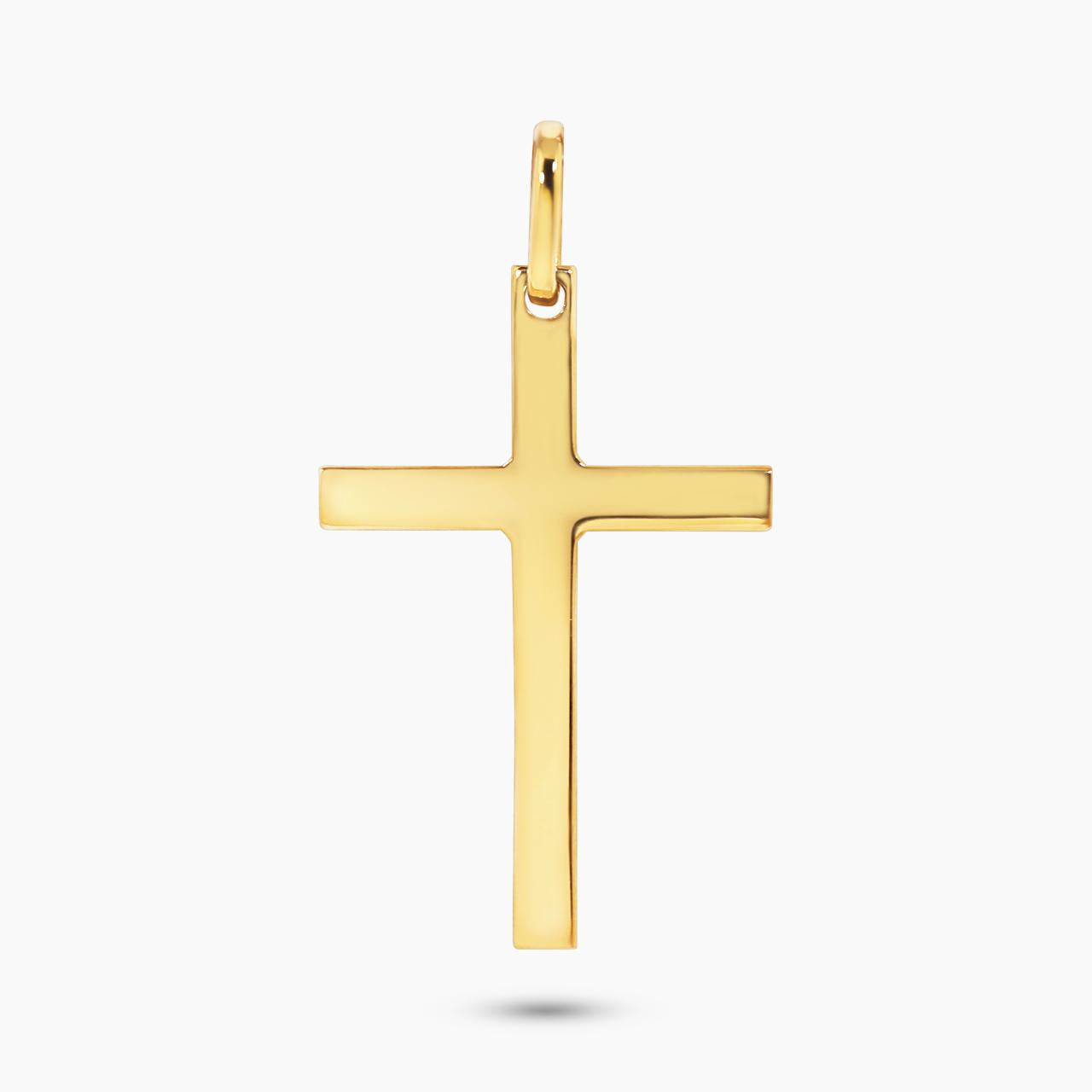 18ct yellow gold cross pendant 25mm