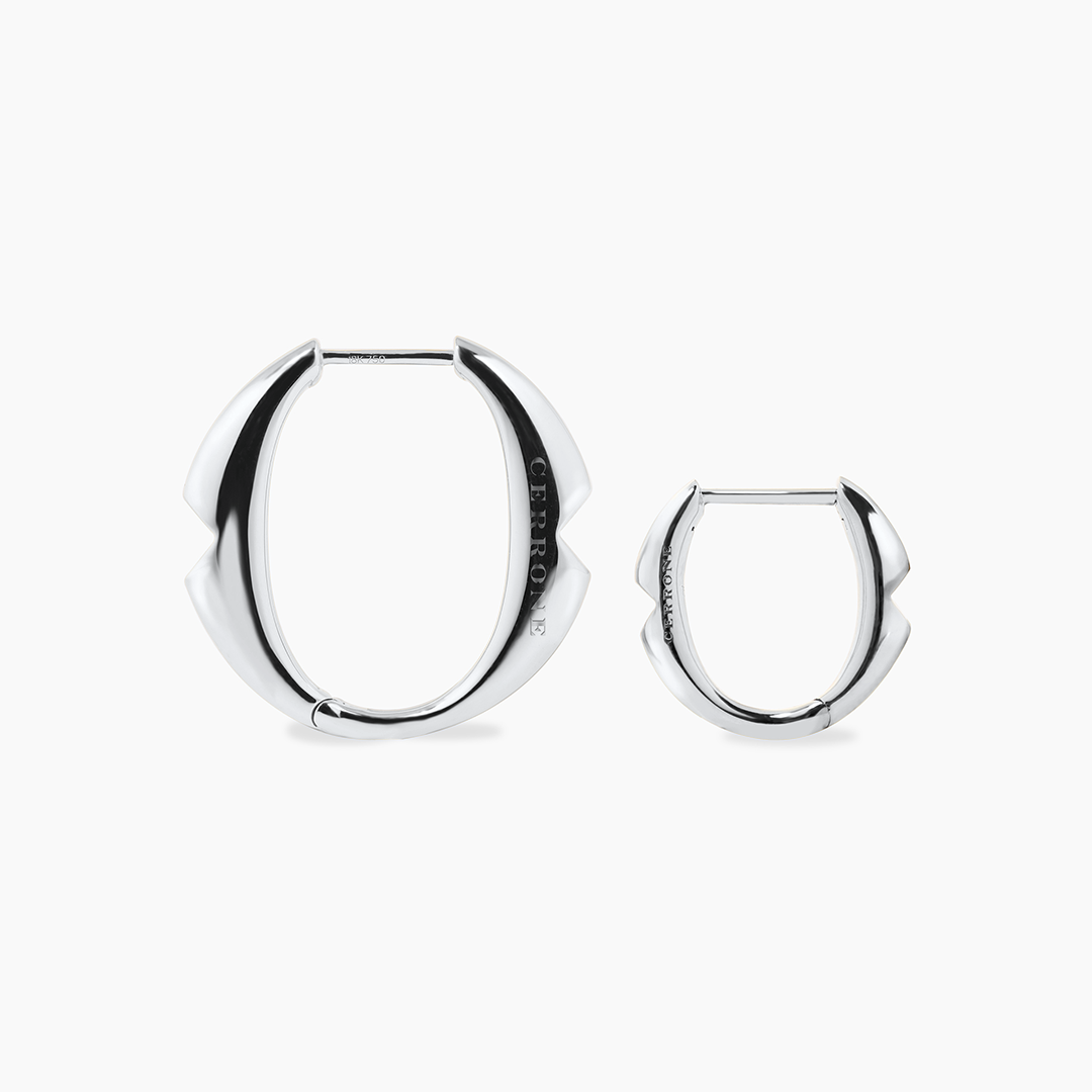 18ct White gold small ‘O’ hoop earrings from the Iconica Collection