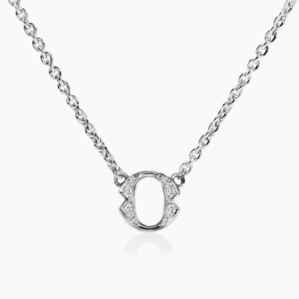 18ct white gold small diamond ‘O’ necklace from the Iconica Collection